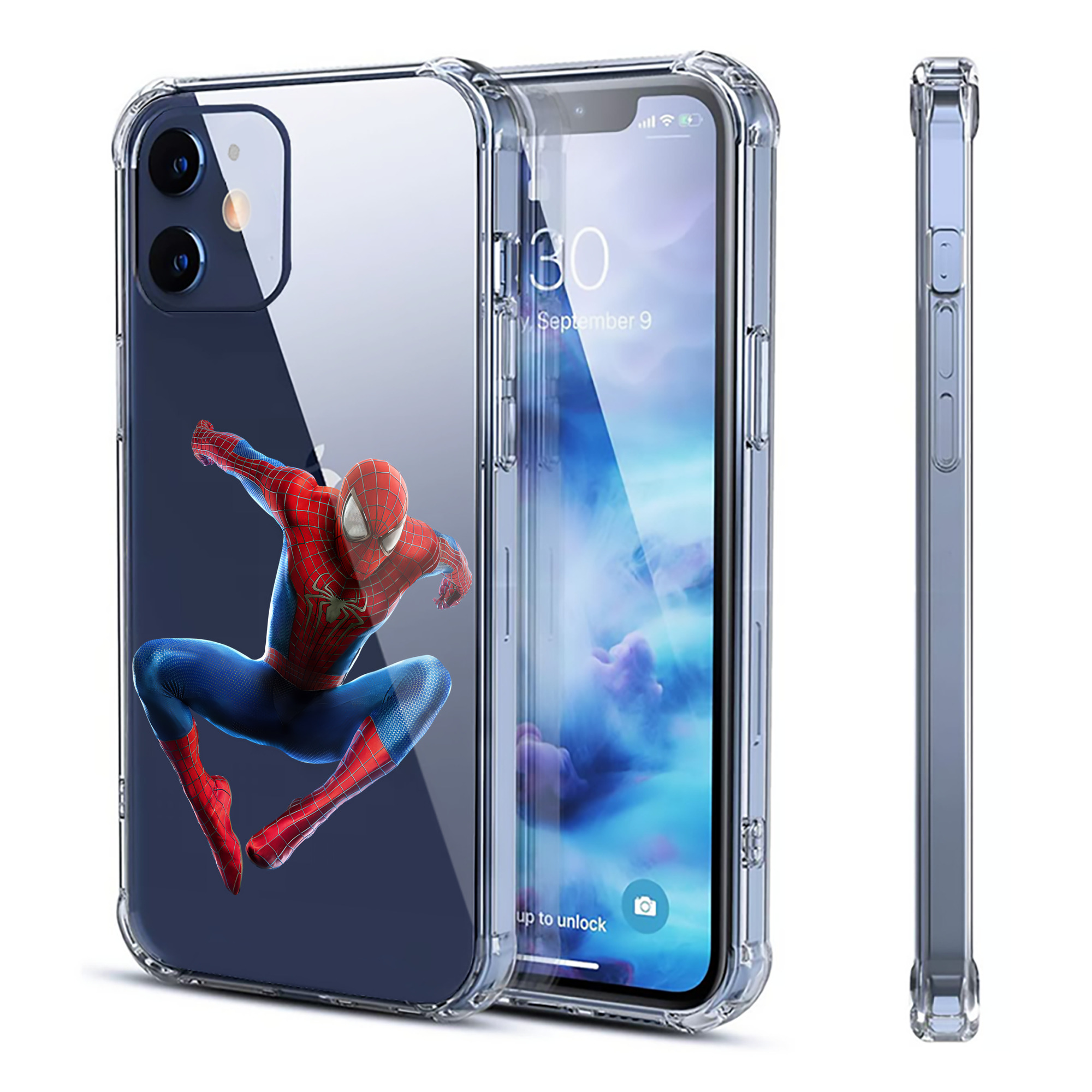 （画像用） Spider Man スパイダーマン 【iPhone 12シリーズ対応】透明スマホケース（クリアソフトケース）